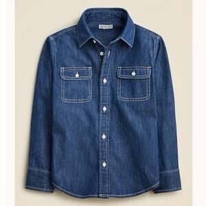 J.Crew Crewcuts Kid's Denim Twill Workshirt Size 12